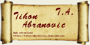 Tihon Abranović vizit kartica